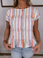 "Fearfully Made" Tiered Smocked Multi Color Knit Top