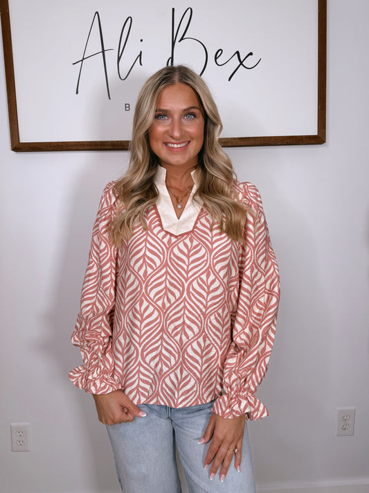 "Heartbeat" Mauve Botanical Top