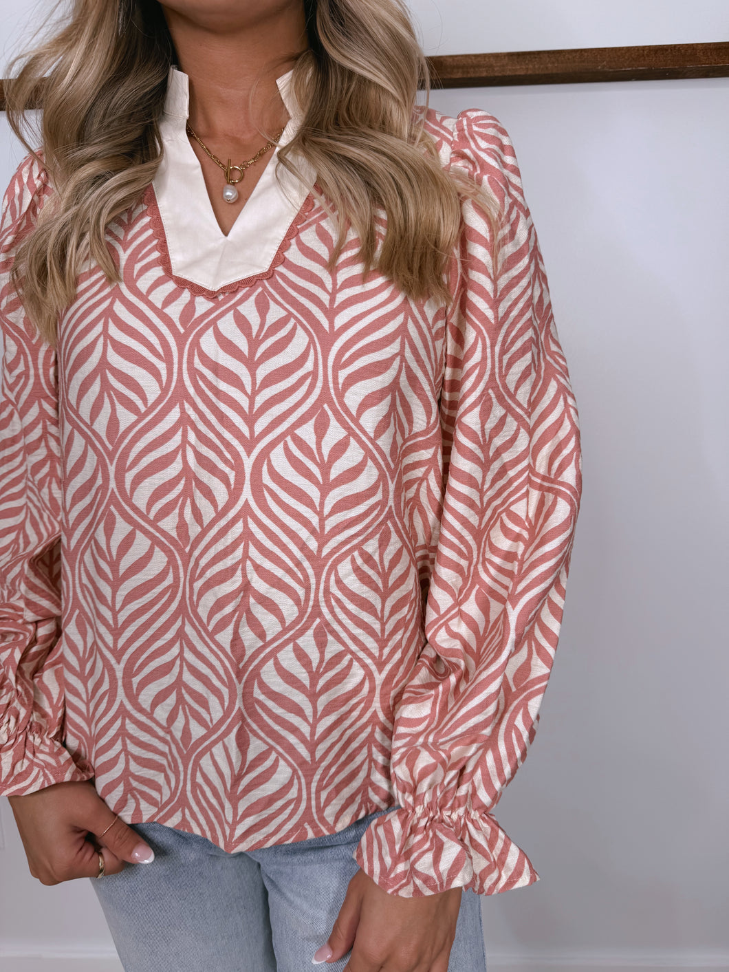 "Heartbeat" Mauve Botanical Top