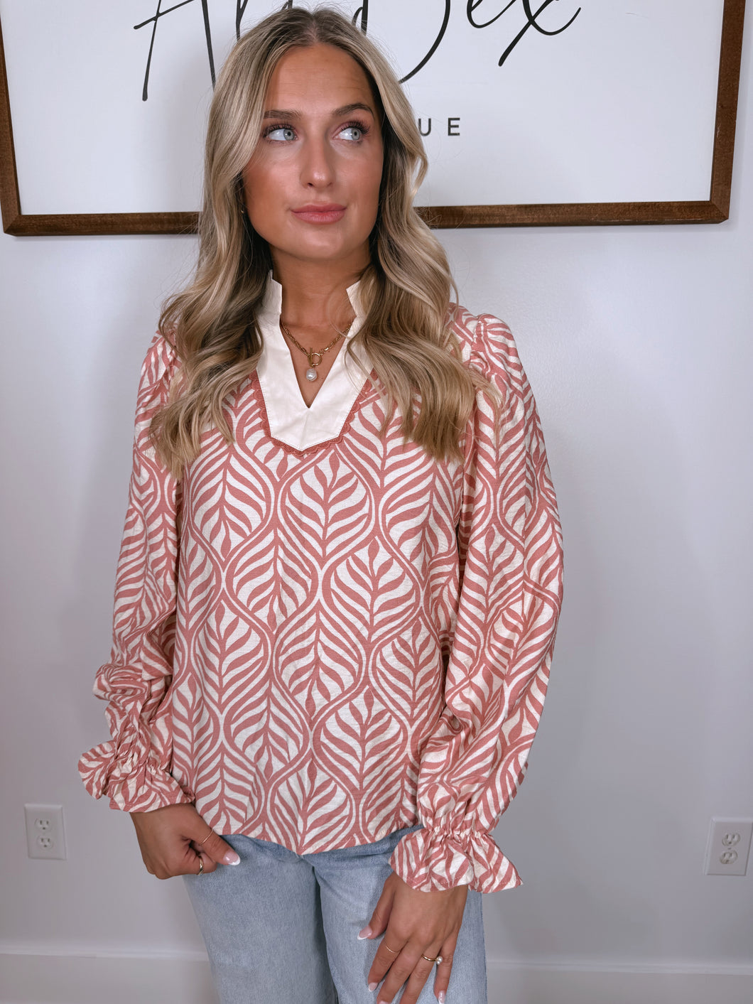 "Heartbeat" Mauve Botanical Top