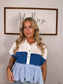 "Dreamer" Ruffle Colorblock Top