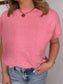 "Find your Escape" Pink Diamond Knit Sweater