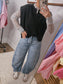 "Dotted Space" Long Sleeve Lace Top