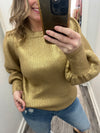 "Halfway" Metallic Gold Sweater