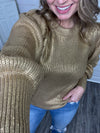 "Halfway" Metallic Gold Sweater