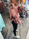 "Perfect Vision" Mauve Mixed Plaid Top