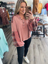 "Perfect Vision" Mauve Mixed Plaid Top