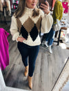 "Caught Up" Mocha Combo Sweater