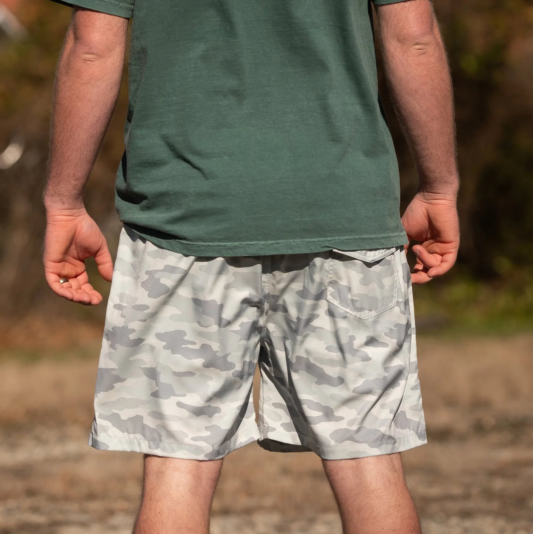 Whiteout Camo - Lined Swim Trunks