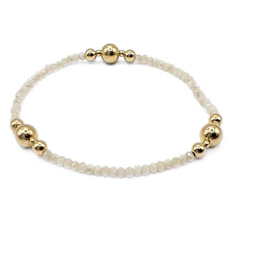 The Nantucket Shimmer Collection 14k Gold Filled Bracelet- Winter White