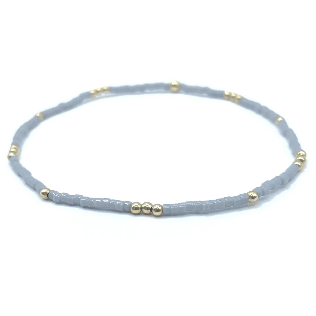 2mm Newport Cloud Gray+Gold Filled Bracelet
