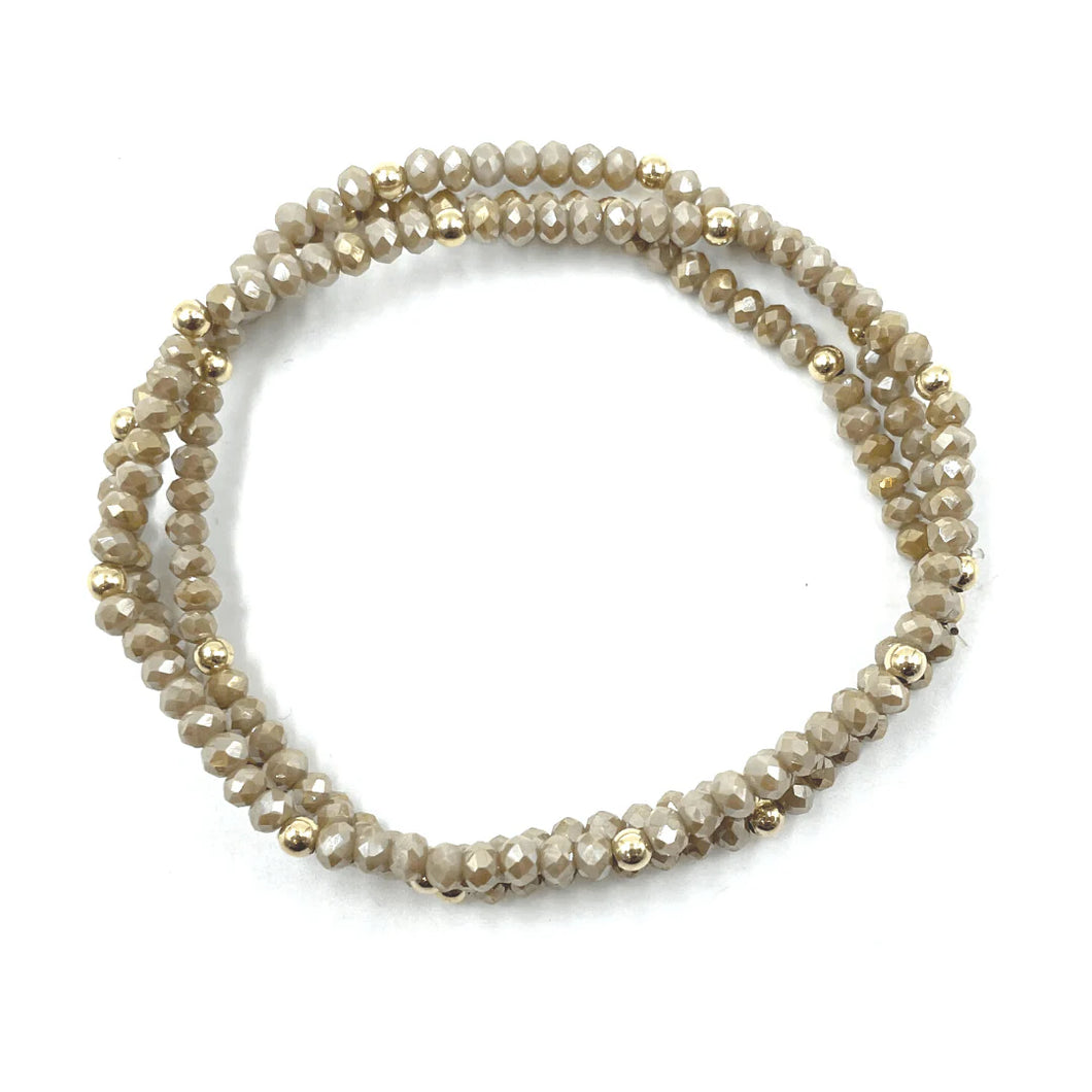 OG Shimmer Bracelet Stack in Champagne+Gold Filled