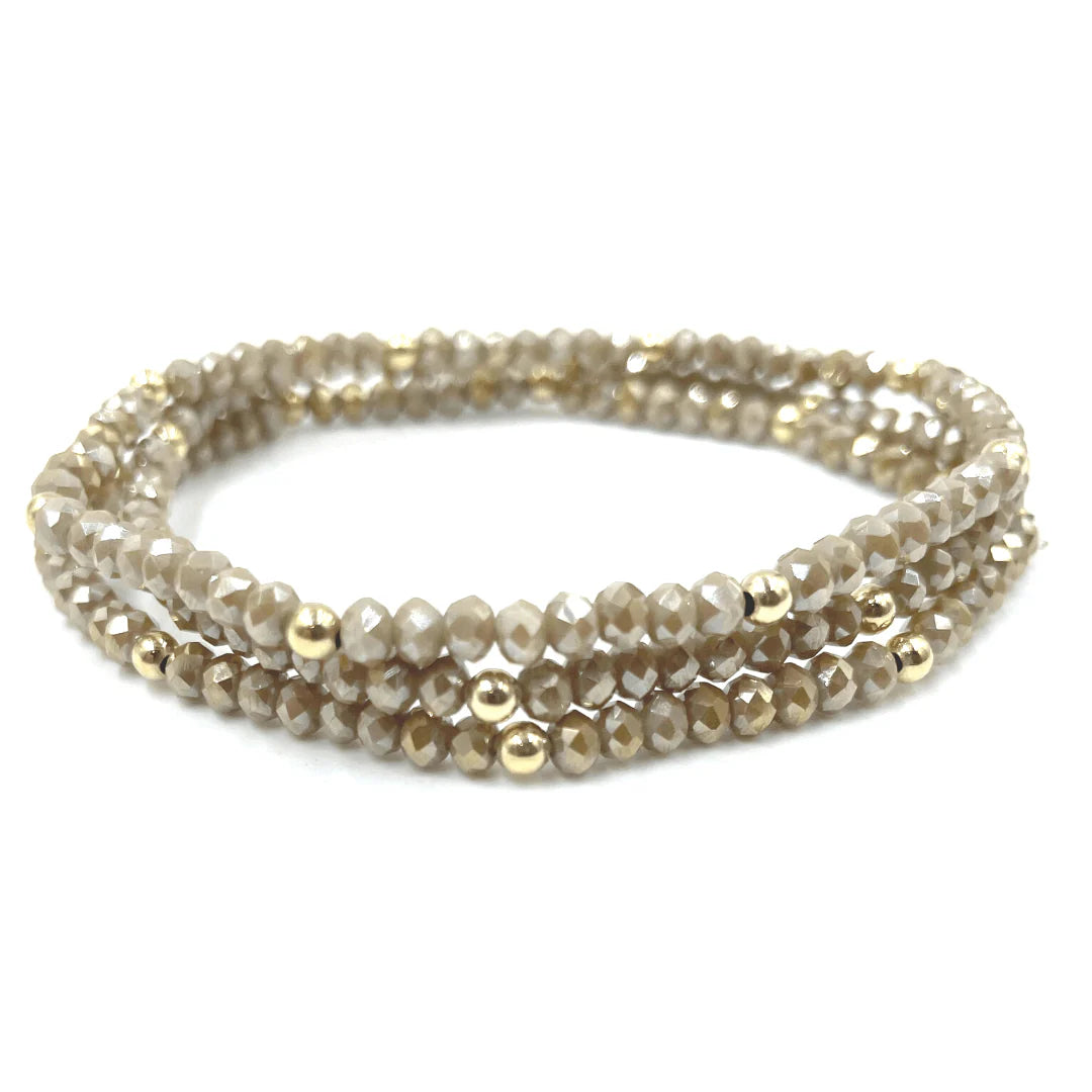 OG Shimmer Bracelet Stack in Champagne+Gold Filled