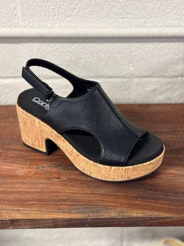 Corkys Miss Carley Black Block Heel
