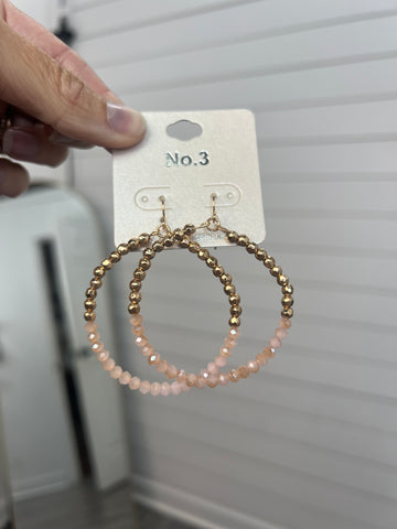 Gold/Blush Drop Hoop