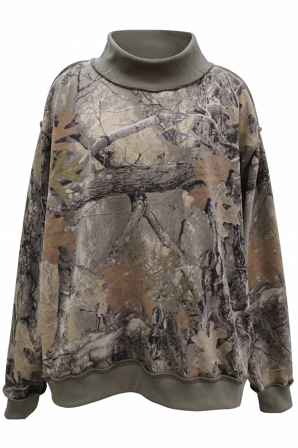 Real-Tree Camouflage Mock-Neck Sweatshirt