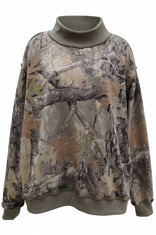 Real-Tree Camouflage Mock-Neck Sweatshirt