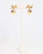 Catie Bow Heart Earring GOLD