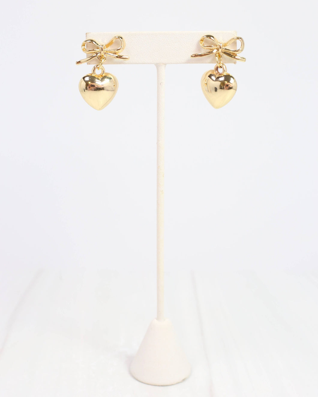 Catie Bow Heart Earring GOLD