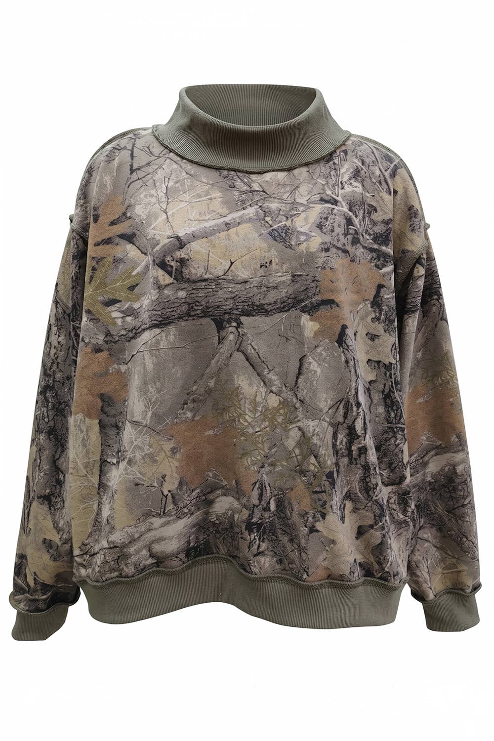 Real-Tree Camouflage Mock-Neck Sweatshirt