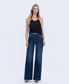 “Kallie” SUPER HIGH RISE FULL LENGTH DARK WASH WIDE JEANS
