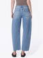 “Clara” HIGH RISE RAW HEM SEAM DETAIL BARREL JEANS