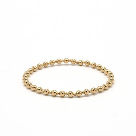 4mm+2mm+4mm Gold Filled Waterproof Dimension Bracelet 6.5"