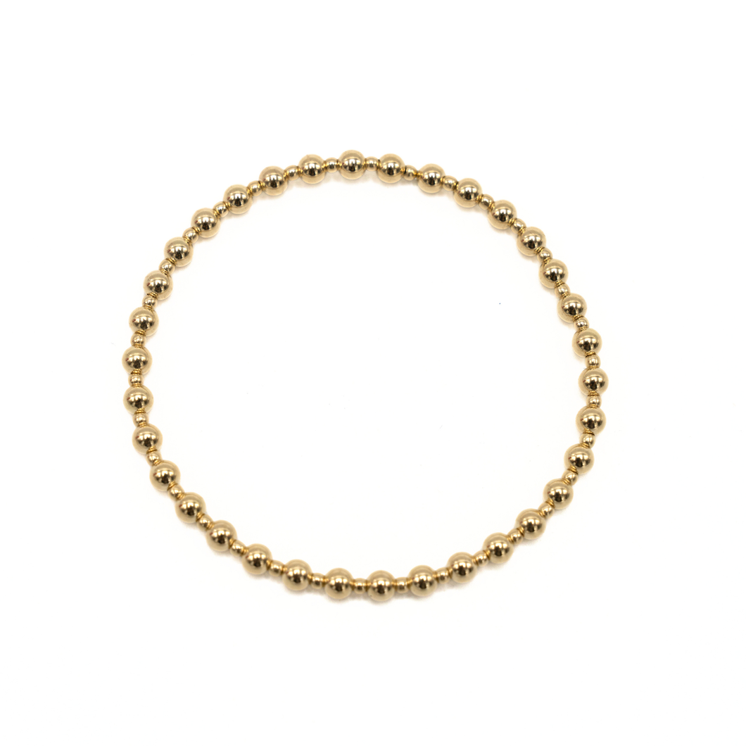 4mm+2mm+4mm Gold Filled Waterproof Dimension Bracelet 6.5"