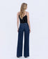 “Kallie” SUPER HIGH RISE FULL LENGTH DARK WASH WIDE JEANS