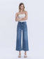 “Kassie” HIGH RISE ELASTIC WAISTBAND ANKLE BAGGY WIDE JEANS