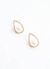 Keaton Pearl CZ Earring Gold