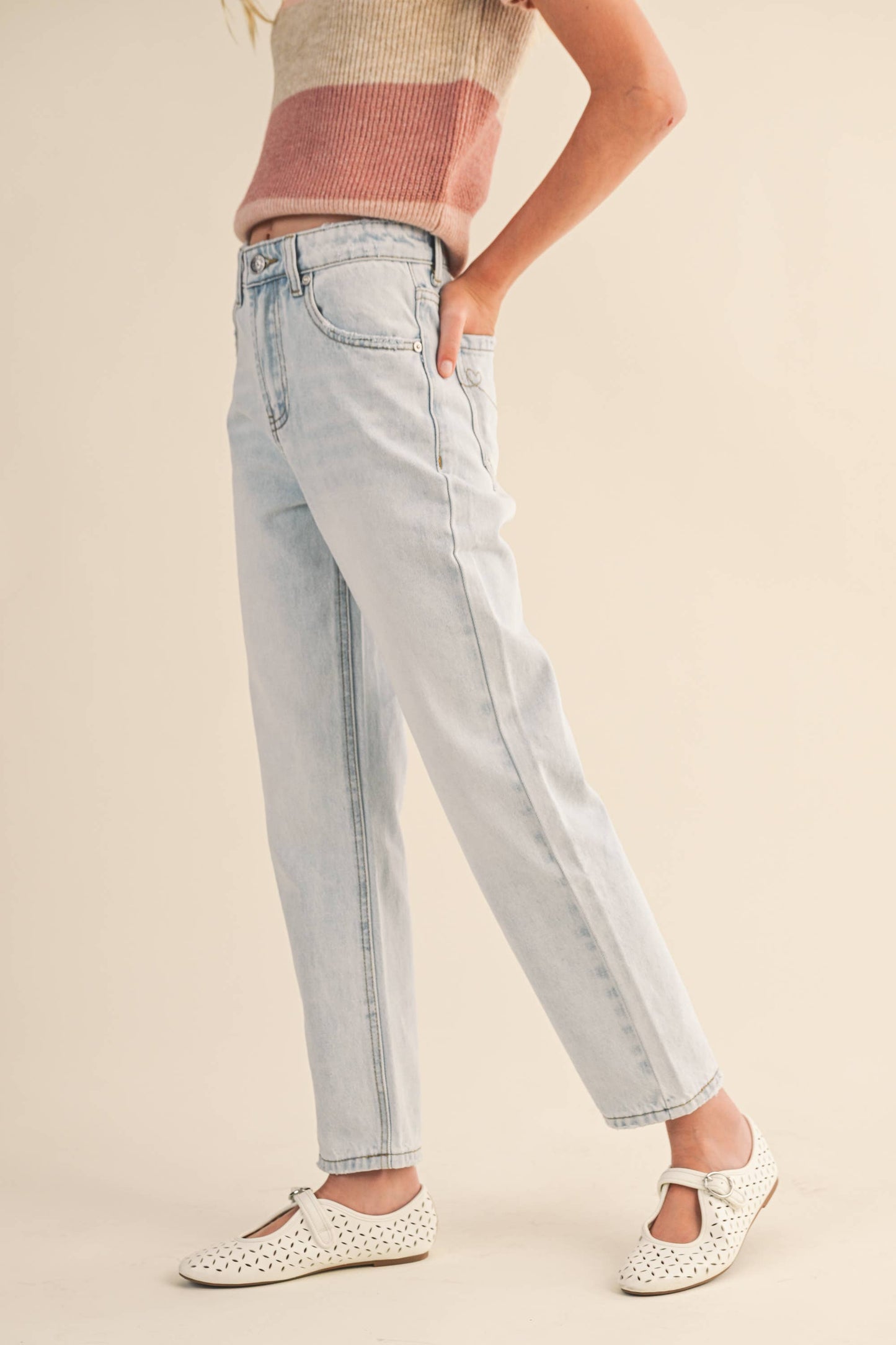TWEEN KIDS GIRLS STRAIGHT LEG DENIM PANTS (7-14)