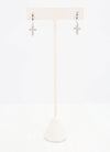 Camellia CZ Cross Hoop Earring SILVER