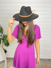 Wide Brim Hat with Braided Bow