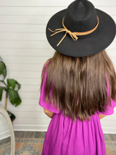 Wide Brim Hat with Braided Bow