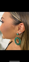 PP Emerald Green Beaded Earrings