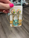 Rainbow Sequin Sunburst Hoops