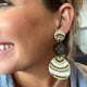 Upcycled white/bronze earrings