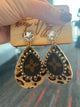 Leopard/up cycled Rhinestone Earrings