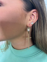 PP Gold Beaded Cross Earrings